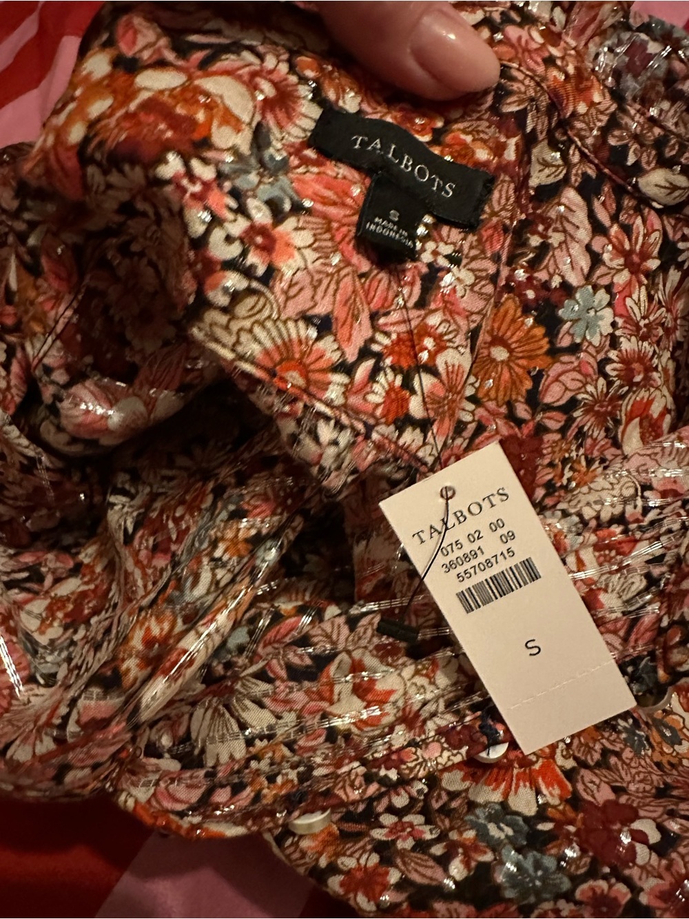 Talbots Floral Peasant Blouse Size Small - Picture 2 of 8